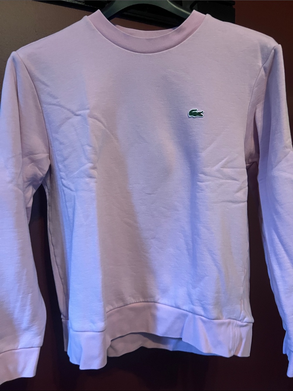 Lacoste Men's Crewneck Sweatshirt in pink with Green Croc